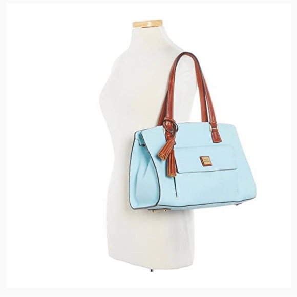 Dooney & Bourke - Pebbled Gain Leather Shoulder Bag - Pale Blue - Picture 12 of 12